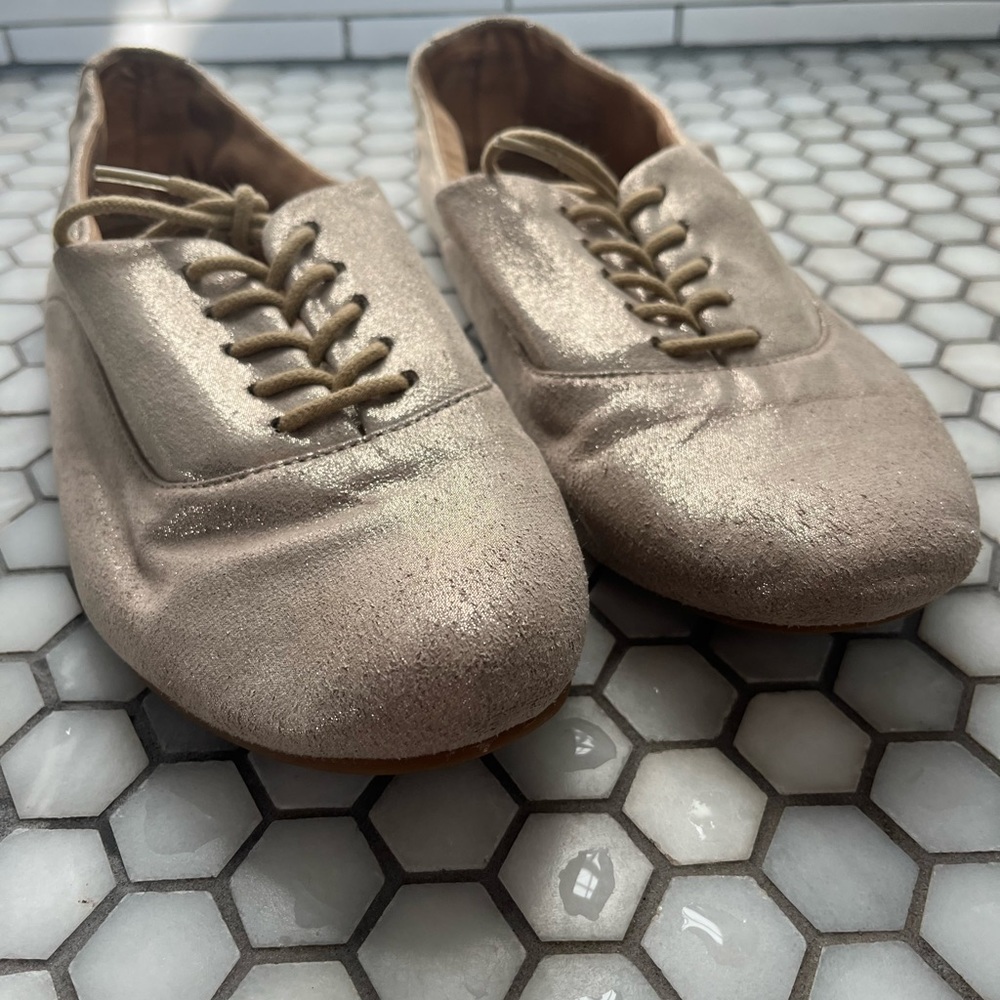Aldo gold textile flats